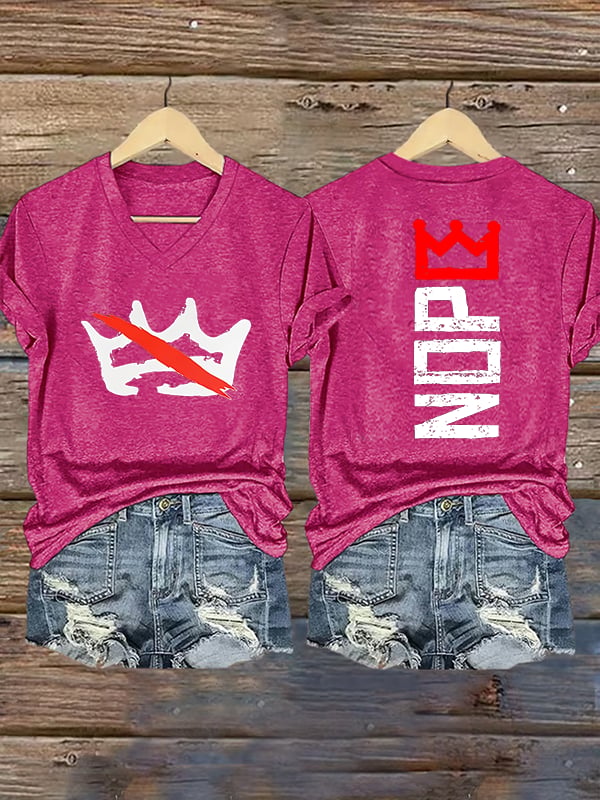 🔥Buy 3 Get 15% Off Women's Nope, No Kings In America Print T-shirt