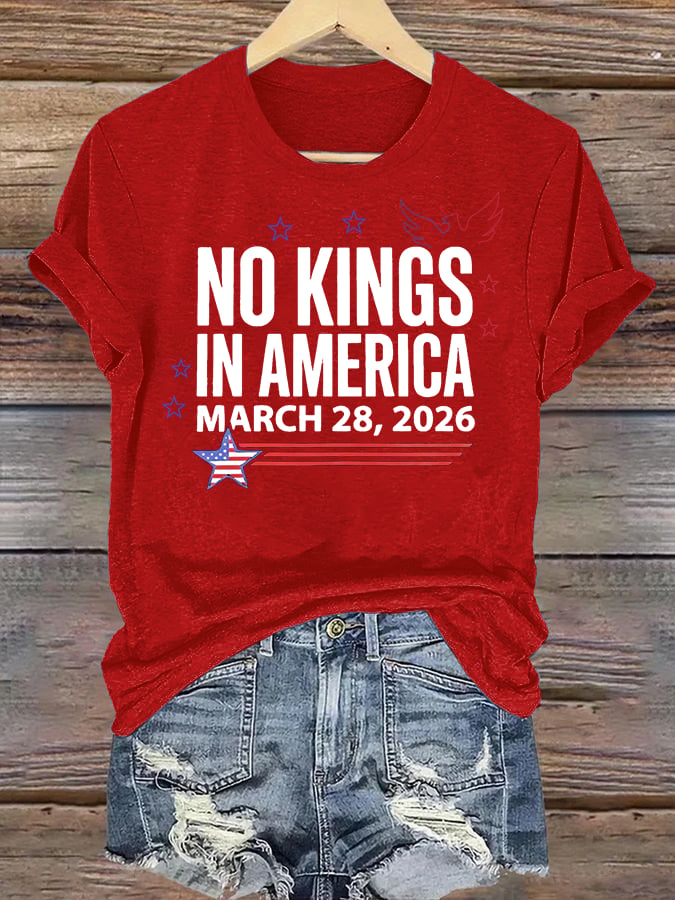 🔥Buy 3 Get 15% Off Women's NO KINGS IN AMERICA Print T-Shirt