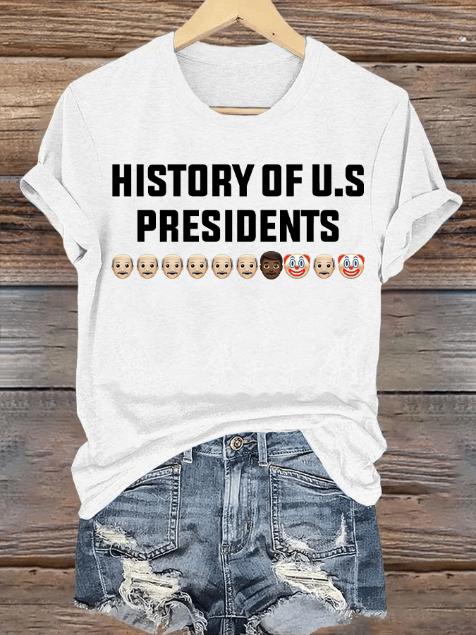 🔥Buy 3 Get 15% Off🔥Women's History Of US Presidents Print T-Shirt
