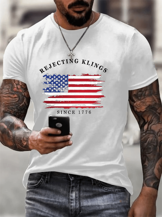 Men's Casual Rejecting Kings Printed T-shirt
