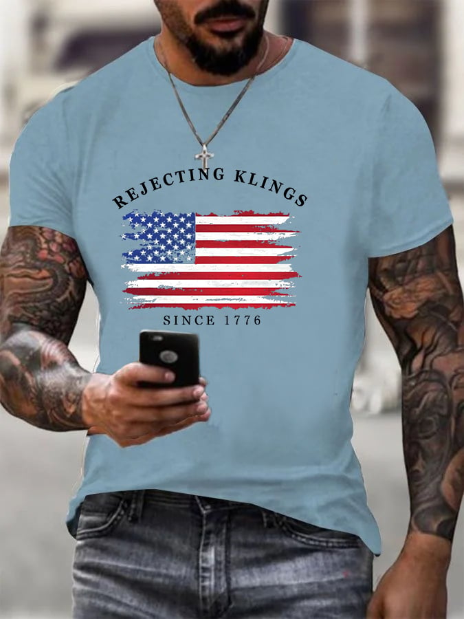 Men's Casual Rejecting Kings Printed T-shirt