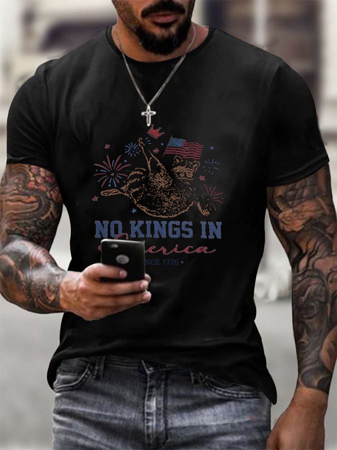 🔥Buy 3 Get 15% Off🔥Men's No King In America Printed T-Shirt