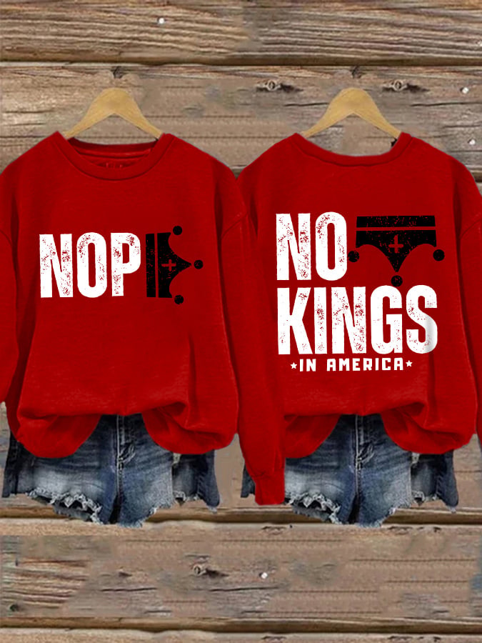 🔥Buy 3 Get 15% Off Retro No Kings In America Print Sweatshirt