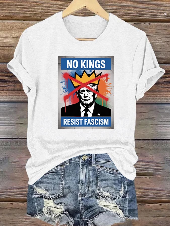 Women's NO KINGS RESIST FASCISM T-shirt