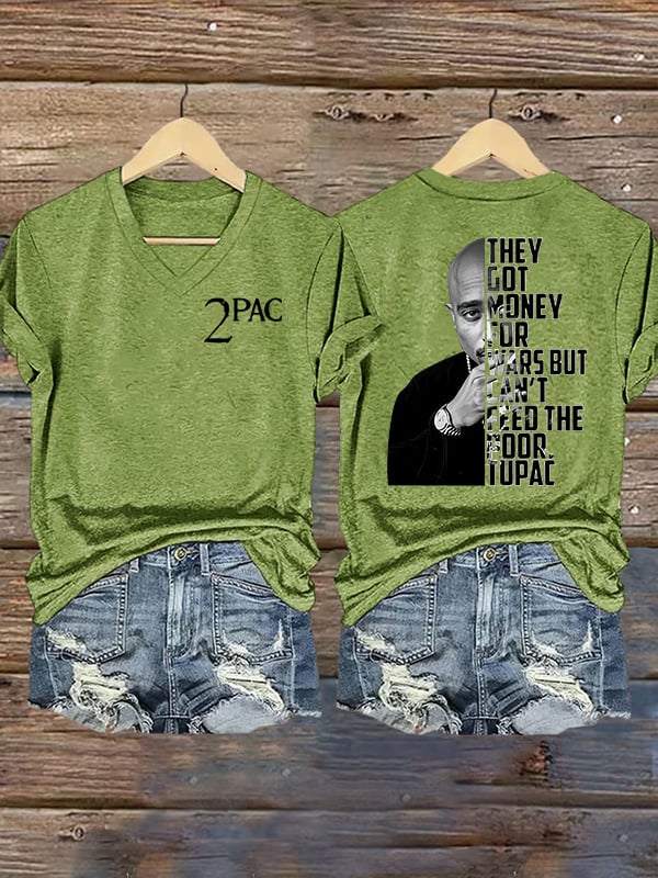 🔥Buy 3 Get 15% Off🔥Women's 2Pac Rapper Print T-Shirt