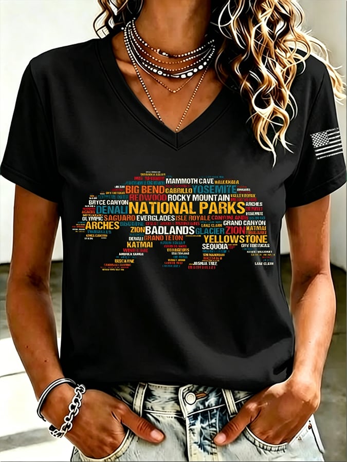 🔥Buy 3 Get 15% Off🔥Women's National Park Printed Short-Sleeve T-Shirt