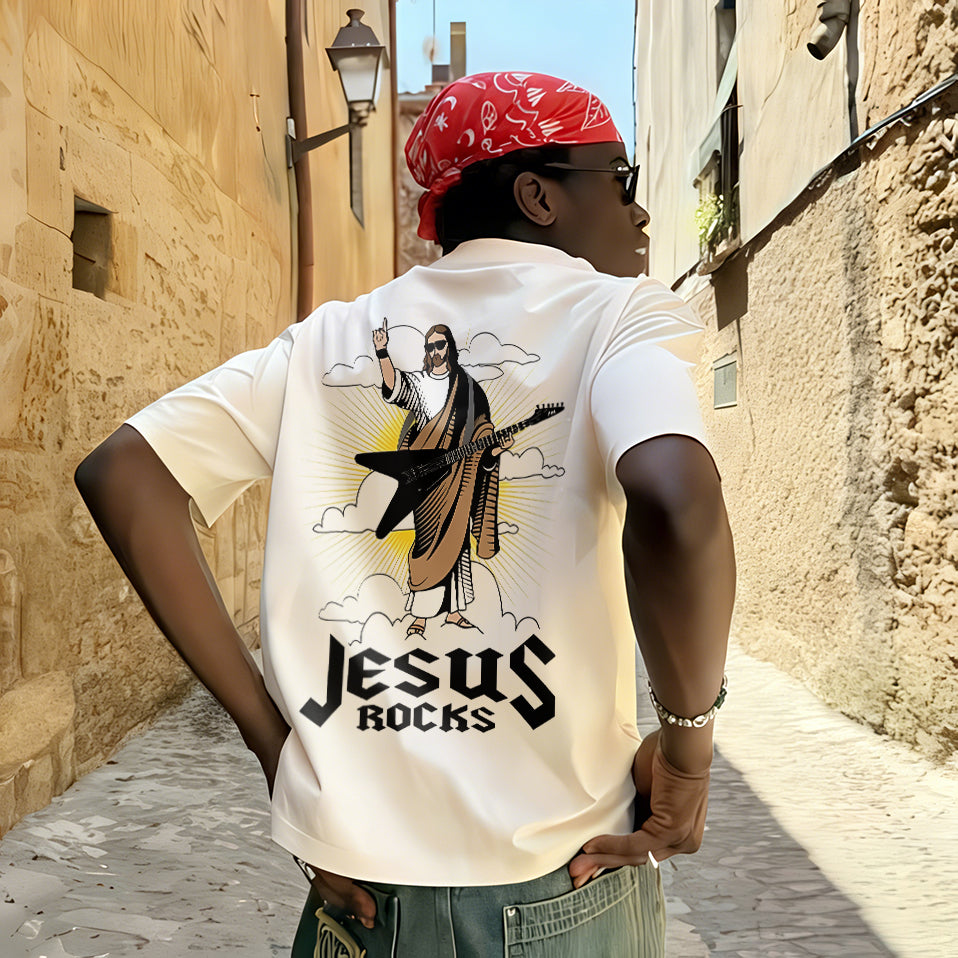 Jesus Rocks Printed Men's T-shirt