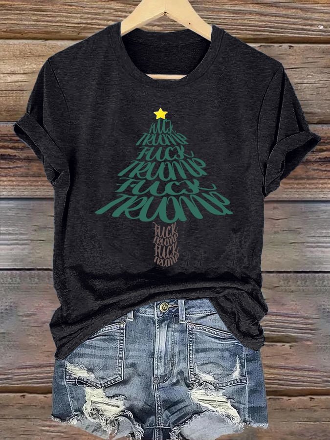 🔥Buy 3 Get 15% Off🔥Women's Funny Christmas Tree With fdt T-Shirt