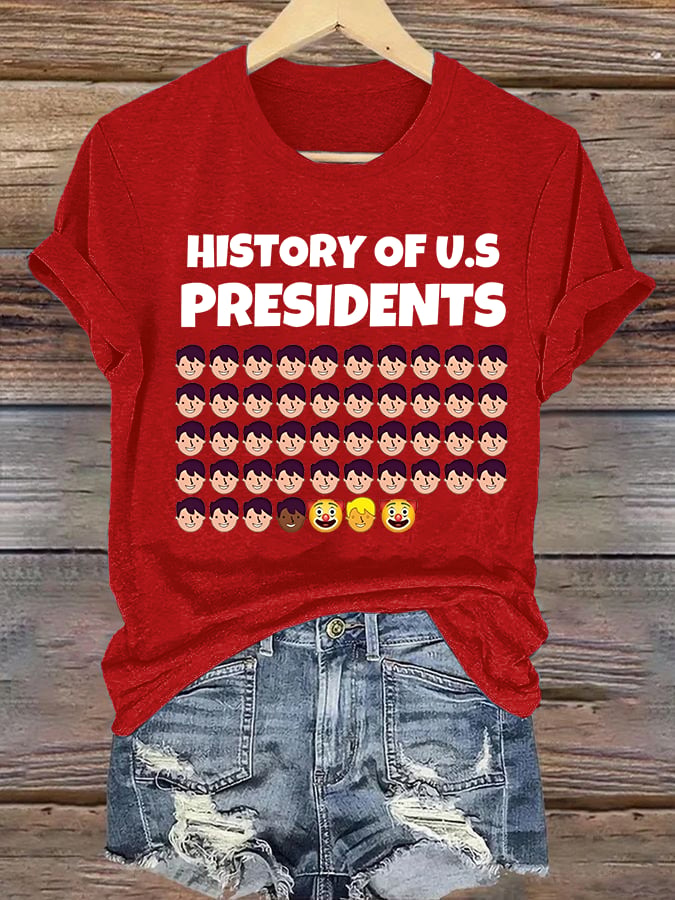 🔥Buy 3 Get 15% Off🔥Women's History Of US Presidents Print T-Shirt