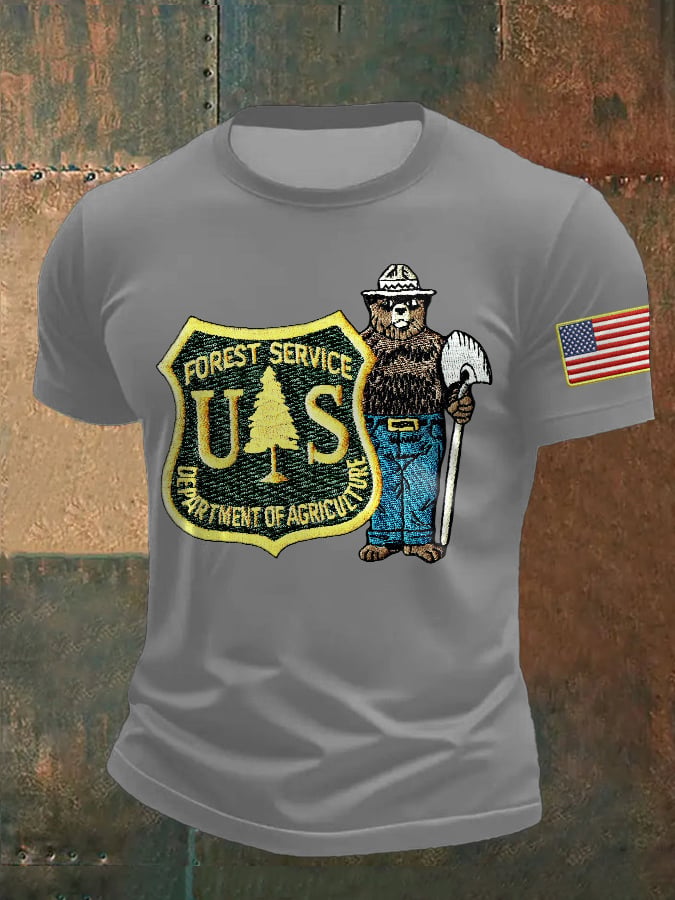 🔥Buy 3 Get 15% Off🔥Men's Retro Save The Forest Service Print T-Shirt