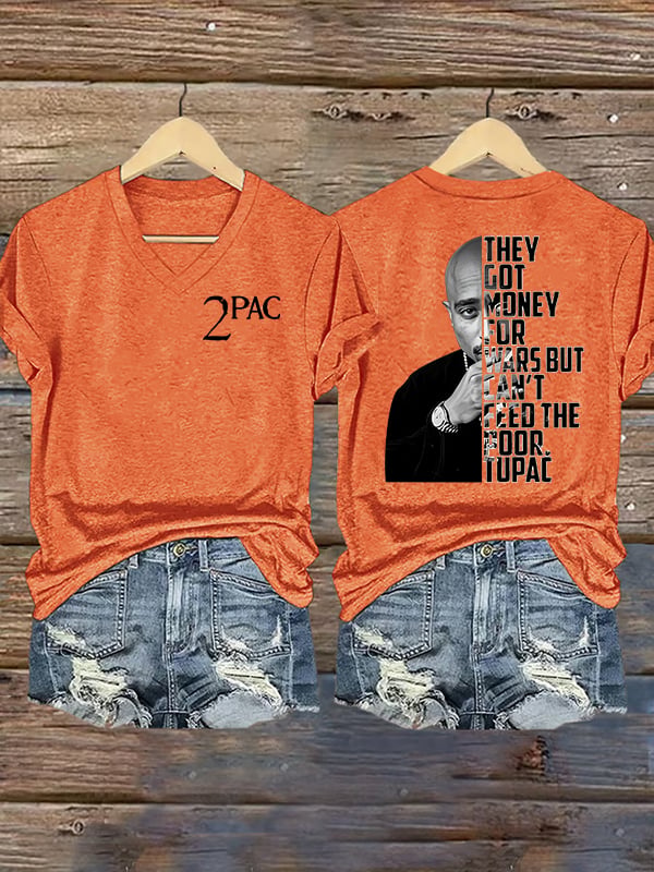 🔥Buy 3 Get 15% Off🔥Women's 2Pac Rapper Print T-Shirt