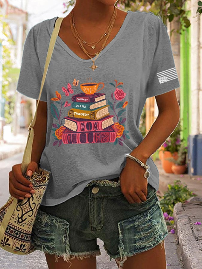 🔥Buy 3 Get 15% Off🔥V-neck Retro Fantasy Drama Tragedy Print T-Shirt