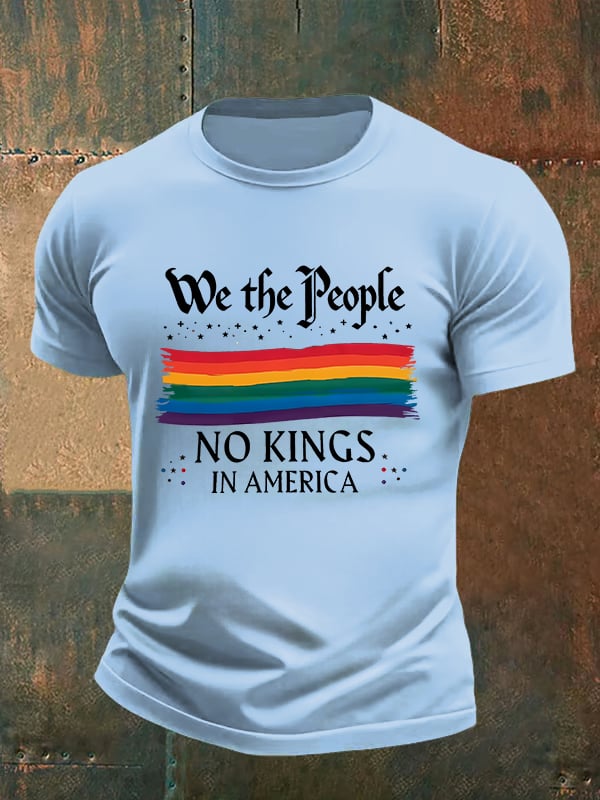 🔥Buy 3 Get 15% Off🔥Men's We the People NO KINGS IN AMERICA print T-Shirt