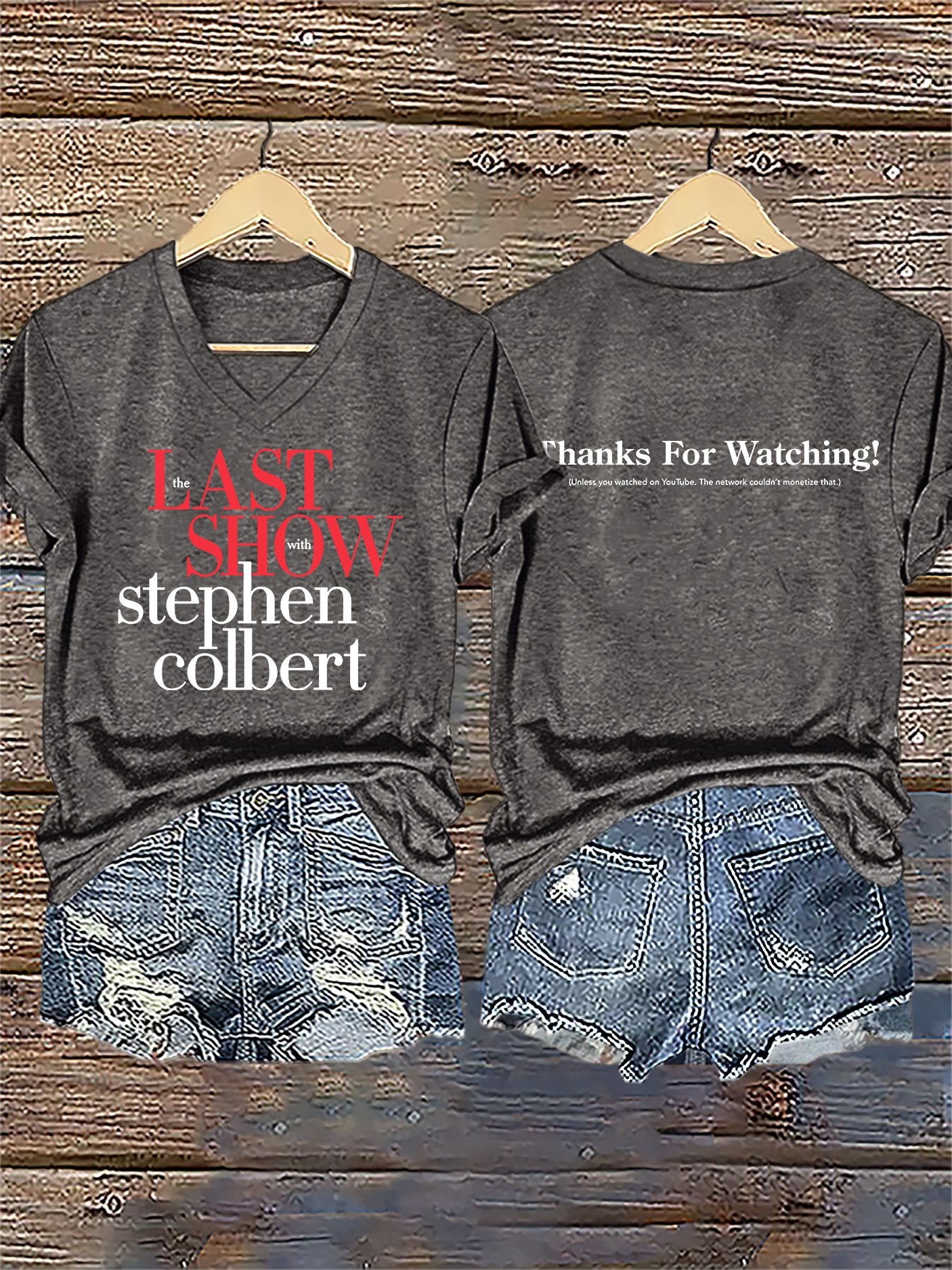 🔥Buy 3 Get 15% Off🔥V-Neck Retro Last Show Print T-Shirt