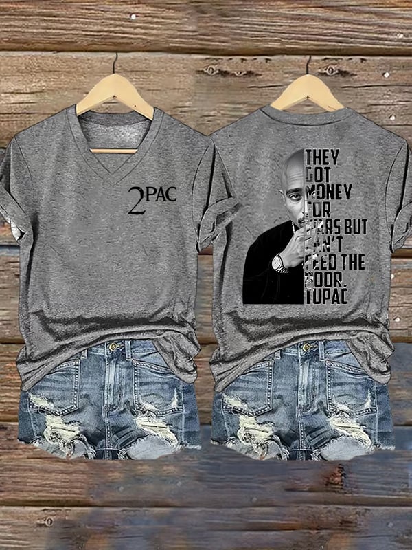 🔥Buy 3 Get 15% Off🔥Women's 2Pac Rapper Print T-Shirt