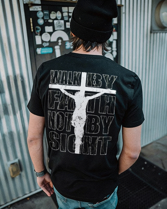 Walk By Faith Not By Sight Printed Men's T-shirt