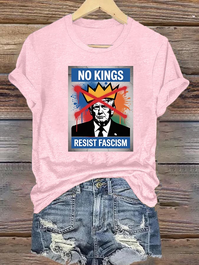 Women's NO KINGS RESIST FASCISM T-shirt