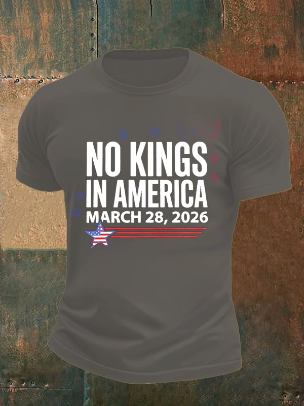 🔥Buy 3 Get 15% Off Men's NO KINGS IN AMERICA Print T-Shirt