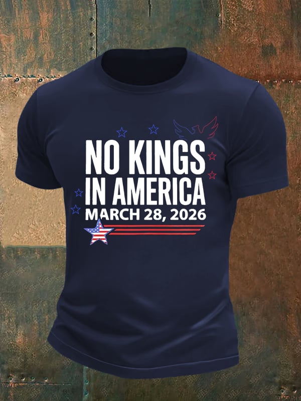 🔥Buy 3 Get 15% Off Men's NO KINGS IN AMERICA Print T-Shirt