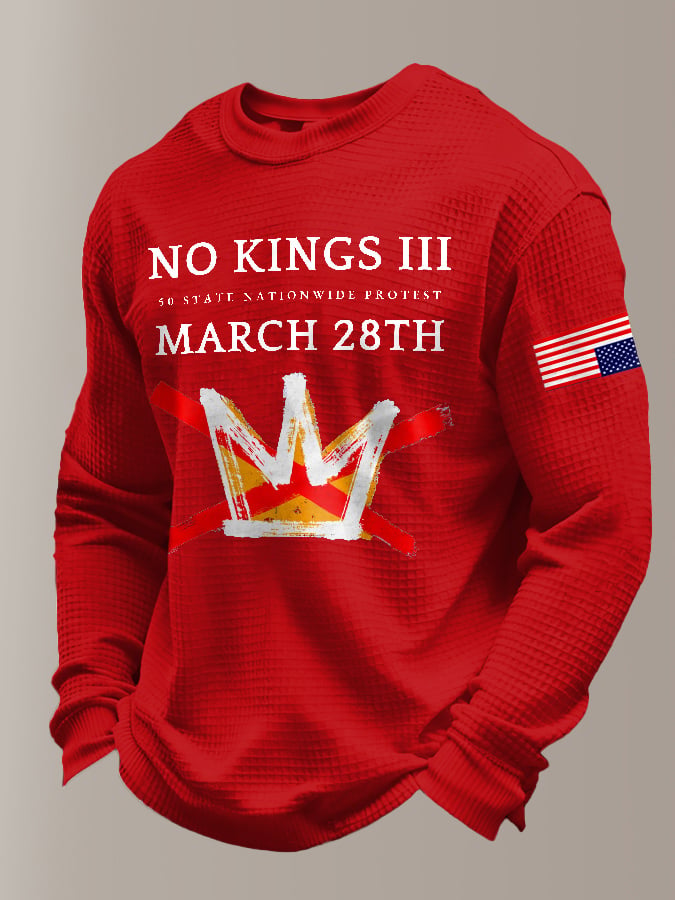 🔥Buy 3 Get 15% Off Men's Retro No Kings III 50 State Nationwide Protest March 28th Print Sweatshirt