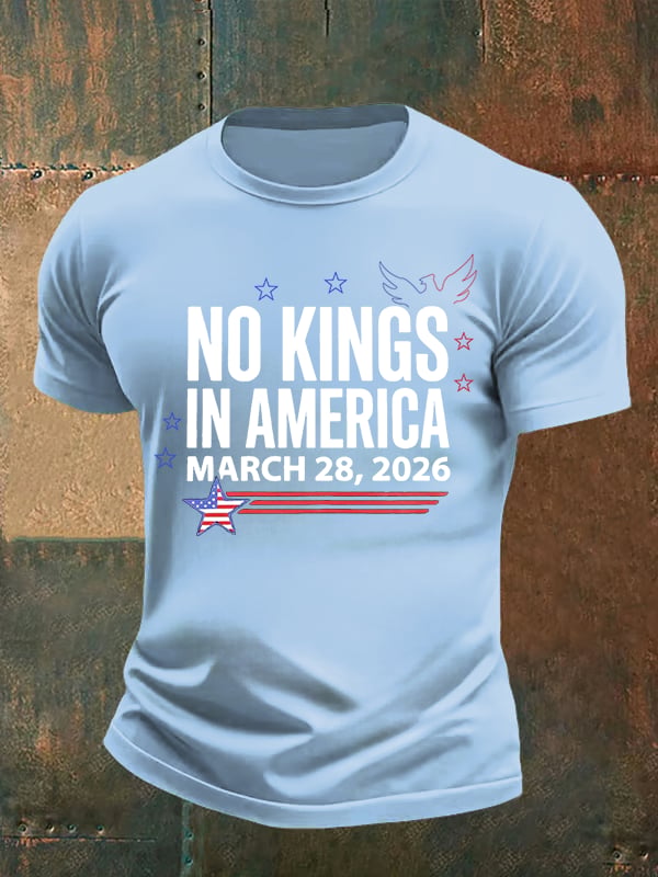 🔥Buy 3 Get 15% Off Men's NO KINGS IN AMERICA Print T-Shirt