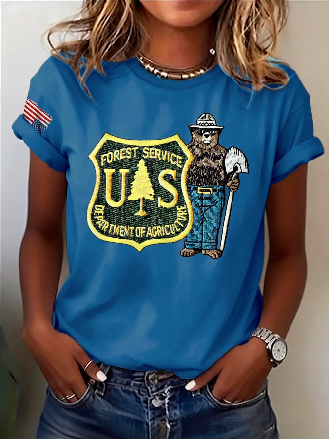 🔥Buy 3 Get 15% Off🔥Retro Save The Forest Service Print T-Shirt