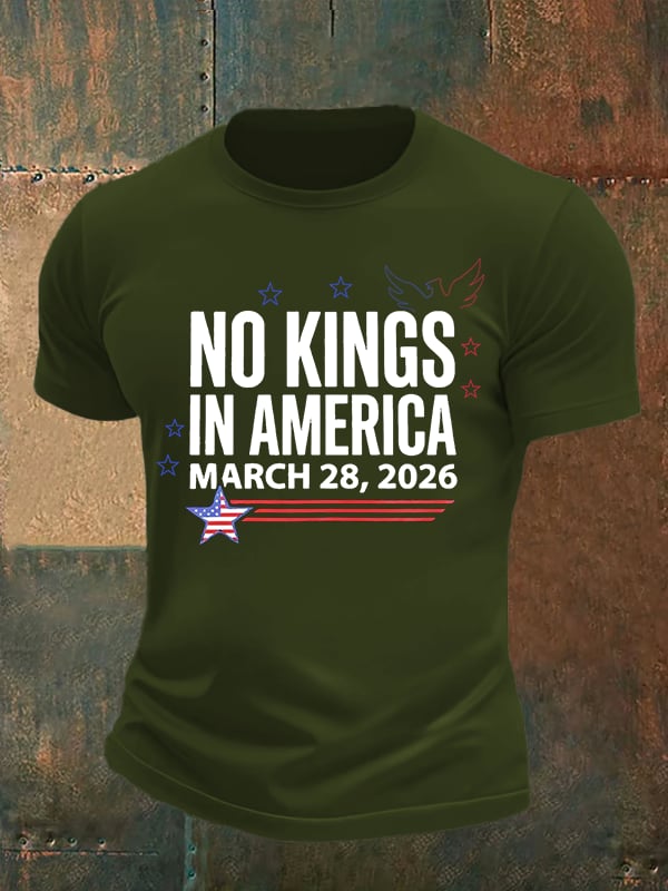 🔥Buy 3 Get 15% Off Men's NO KINGS IN AMERICA Print T-Shirt