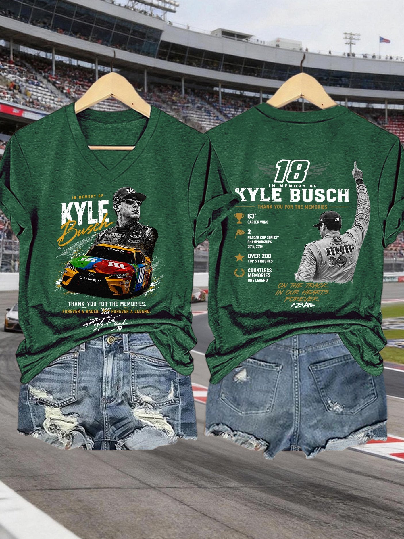 Women's Racing Legend Memorial Print Casual T-shirt
