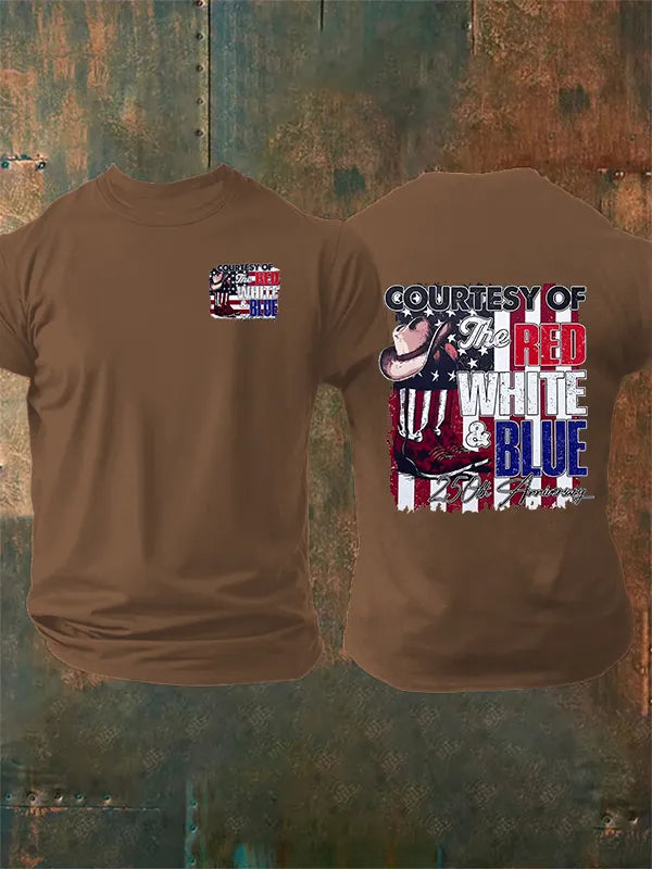 Men's Courtesy Of Red White And Blue, 250th Anniversary Freedom T-Shirt