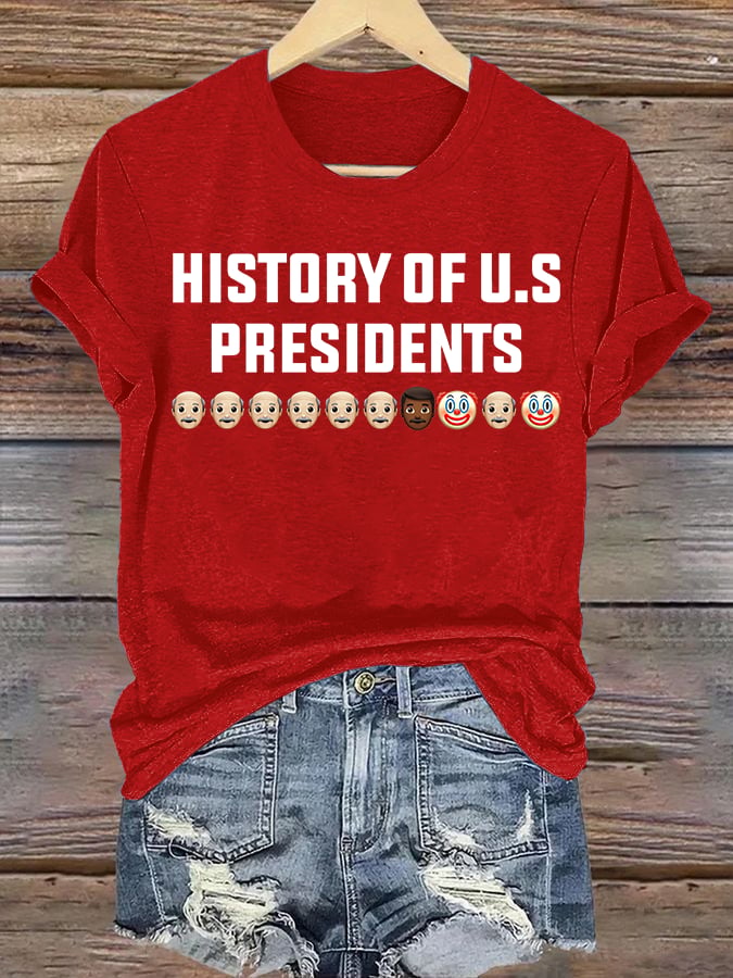 🔥Buy 3 Get 15% Off🔥Women's History Of US Presidents Print T-Shirt