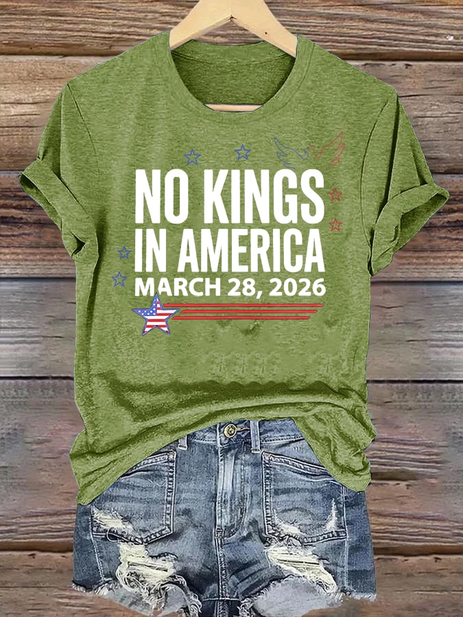 🔥Buy 3 Get 15% Off Women's NO KINGS IN AMERICA Print T-Shirt