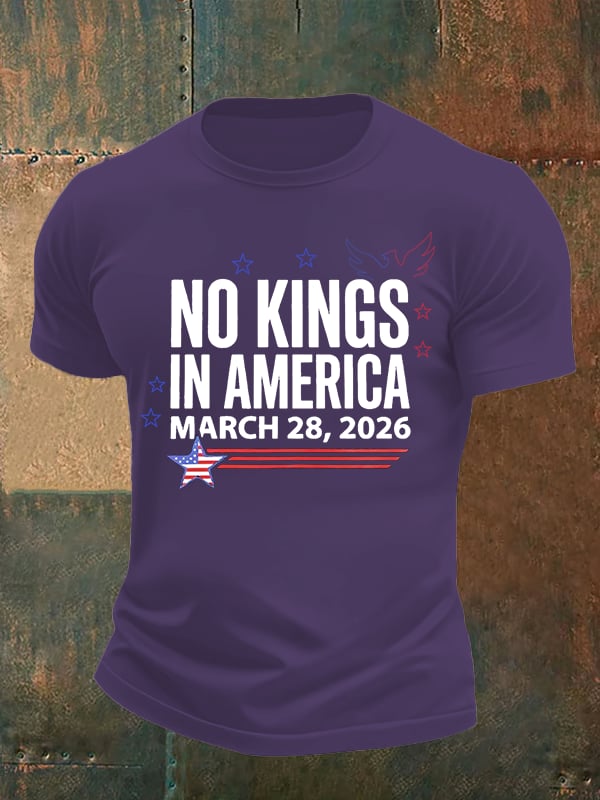 🔥Buy 3 Get 15% Off Men's NO KINGS IN AMERICA Print T-Shirt