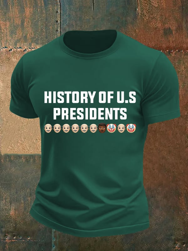 🔥Buy 3 Get 15% Off🔥Men's History Of US Presidents Print T-Shirt