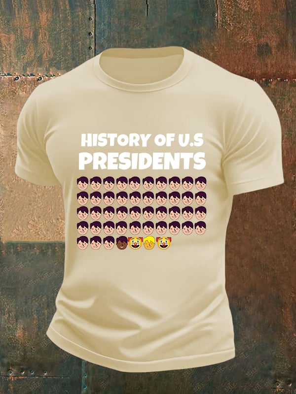 🔥Buy 3 Get 15% Off🔥Men's History Of US Presidents Print T-Shirt