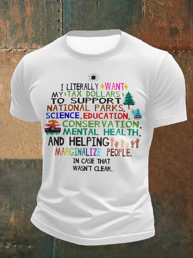 🔥Buy 3 Get 15% Off🔥Men's Support National Parks and Education, I literally Want T-Shirt