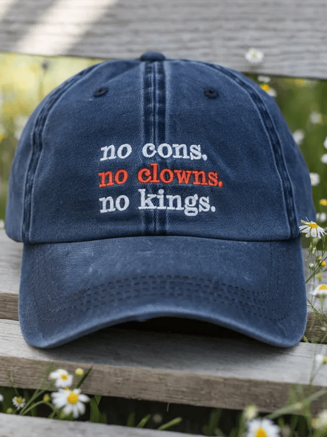 🔥Buy 3 Get 15% Off🔥Unisex 'No Cons No Clowns No Kings ' Printed Hat