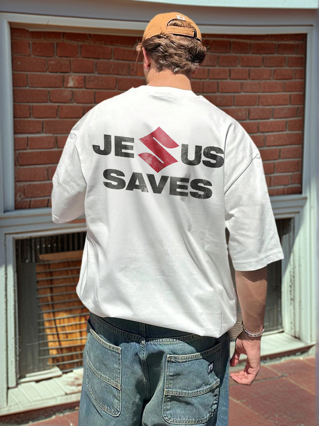 Jesus Saves Printed Men's T-shirt