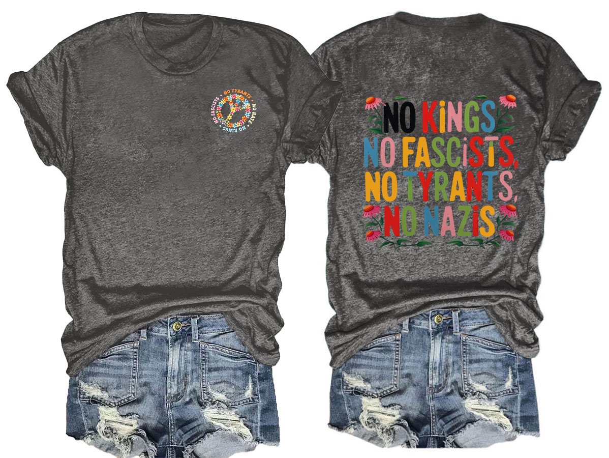 No Kings In America Print T-shirt