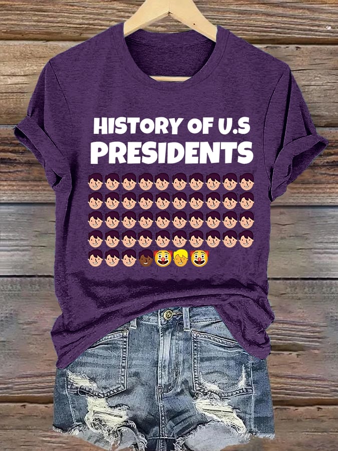 🔥Buy 3 Get 15% Off🔥Women's History Of US Presidents Print T-Shirt