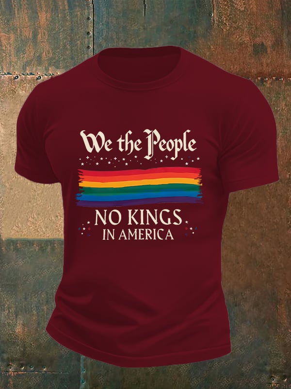 🔥Buy 3 Get 15% Off🔥Men's We the People NO KINGS IN AMERICA print T-Shirt