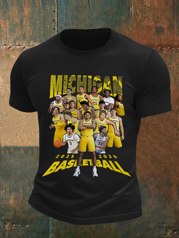 🔥Buy 3 Get 15% Off🔥Michigan Wolverines Basketball 2025 2026 Shirt