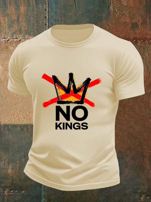 🔥Buy 3 Get 15% Off Men's no kings in America print T-Shirt