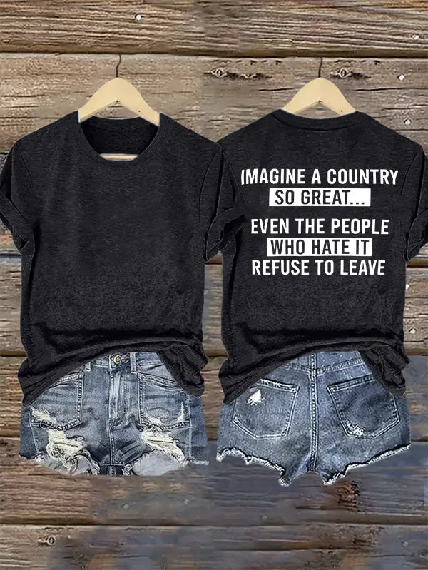 Women's IMAGINE A COUNTRY Print T-Shirt
