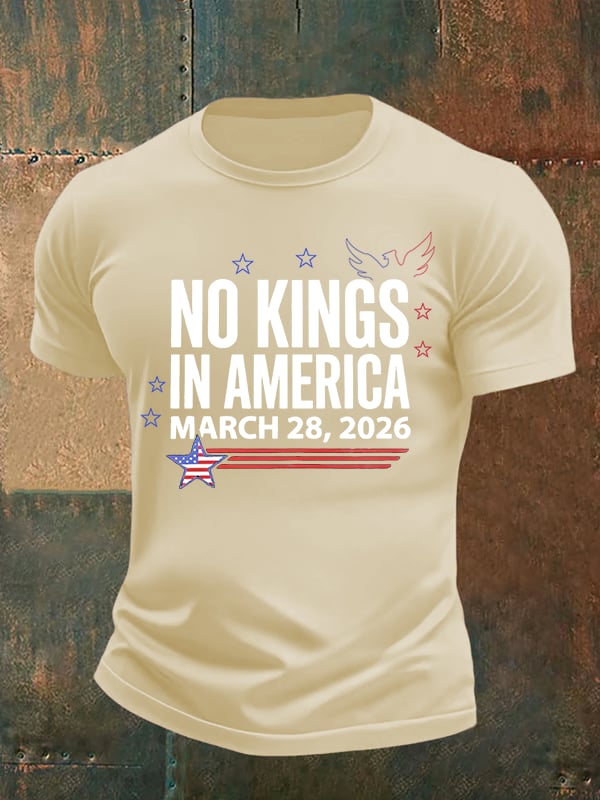 🔥Buy 3 Get 15% Off Men's NO KINGS IN AMERICA Print T-Shirt