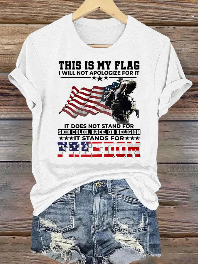 Women's THIS IS MY FLAG Print T-Shirt