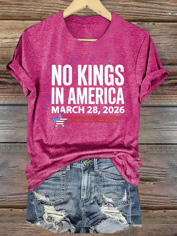 🔥Buy 3 Get 15% Off Women's NO KINGS IN AMERICA Print T-Shirt