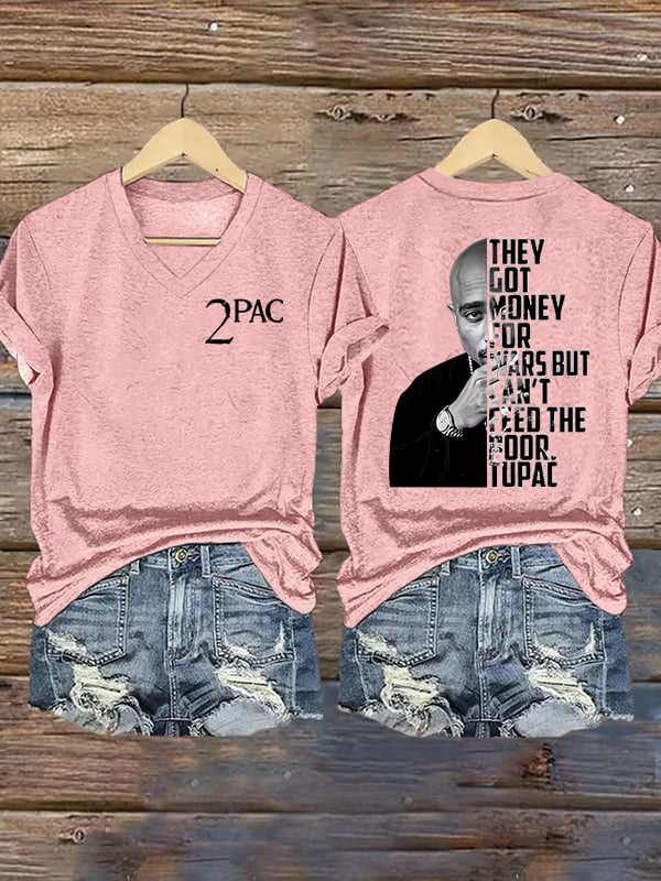 🔥Buy 3 Get 15% Off🔥Women's 2Pac Rapper Print T-Shirt
