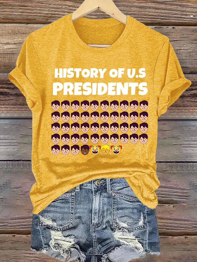 🔥Buy 3 Get 15% Off🔥Women's History Of US Presidents Print T-Shirt
