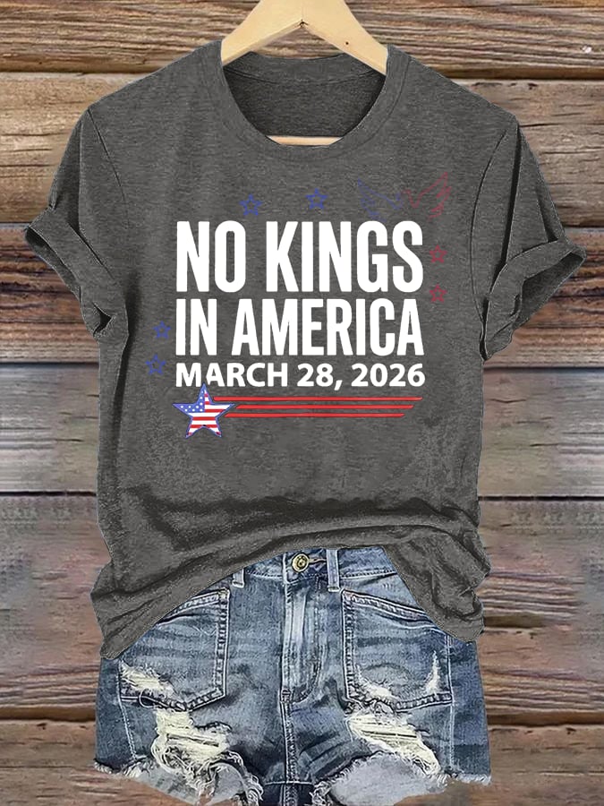 🔥Buy 3 Get 15% Off Women's NO KINGS IN AMERICA Print T-Shirt
