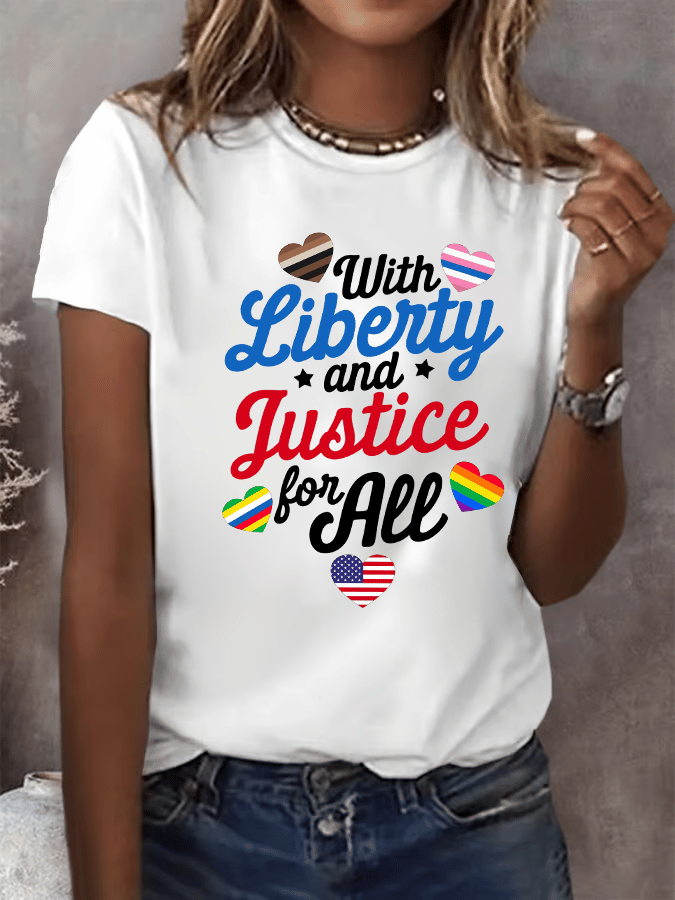 Women's With liberty and justice for all T-Shirt